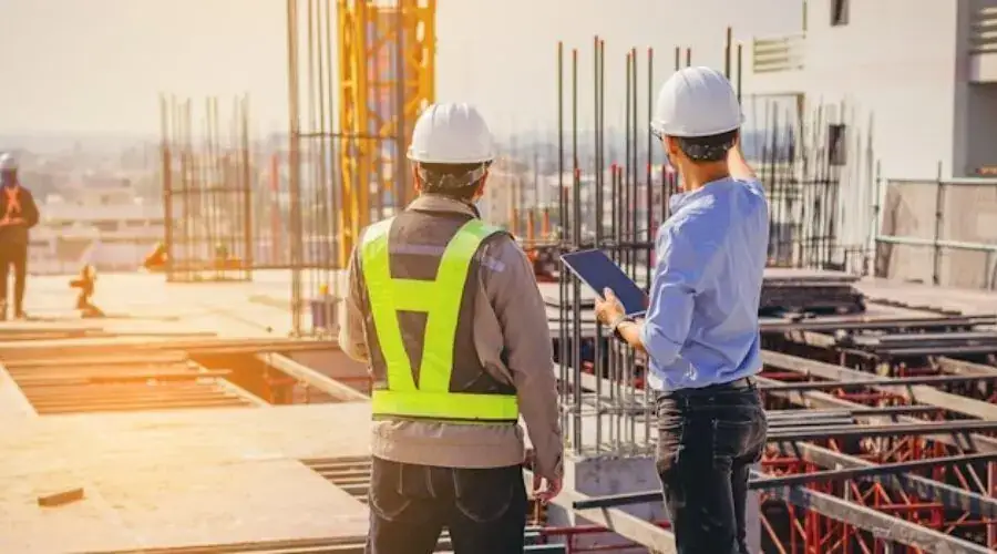 Contractors at construction site